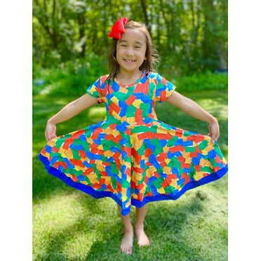 Building brick themed dress