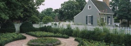Building in a garden Williamsburg Virginia USA Canvas Art - Panoramic Images (36 x 13)