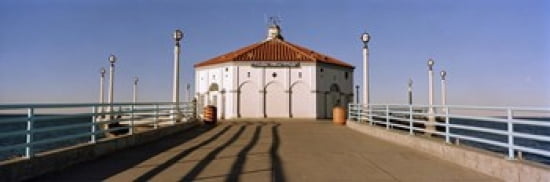 Building on a pier Manhattan Beach Pier Manhattan Beach Los Angeles County California USA Canvas Art - Panoramic Images (36 x 12)
