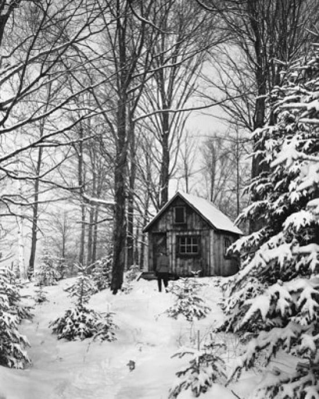 Building on a snow covered landscape Canvas Art - (24 x 36)