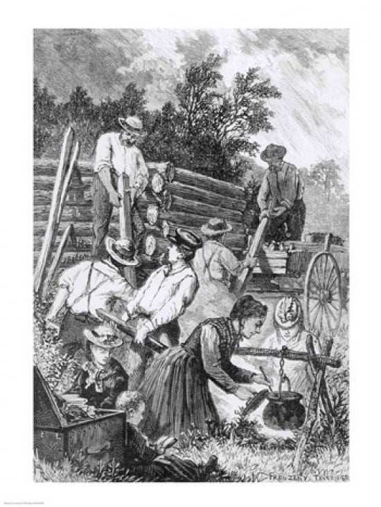 Building the Log-Cabin Canvas Art - (18 x 24)