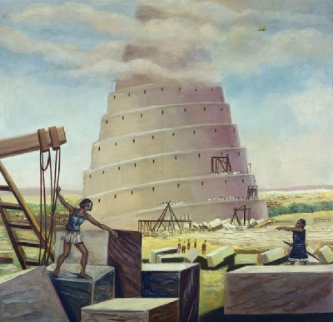 Building the Tower of Babel Vittorio Bianchini (1797-1880 Italian) Canvas Art - Vittorio Bianchini (18 x 24)
