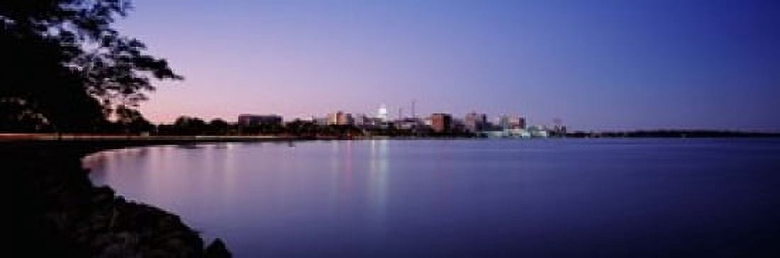 Buildings Along A Lake Lake Monona Madison Wisconsin USA Canvas Art - Panoramic Images (18 x 6)