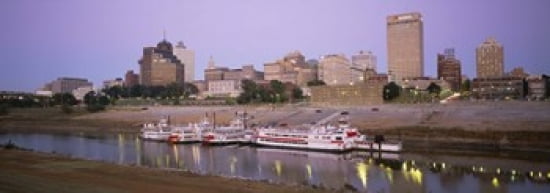Buildings At The Waterfront Memphis Tennessee USA Canvas Art - Panoramic Images (36 x 13)
