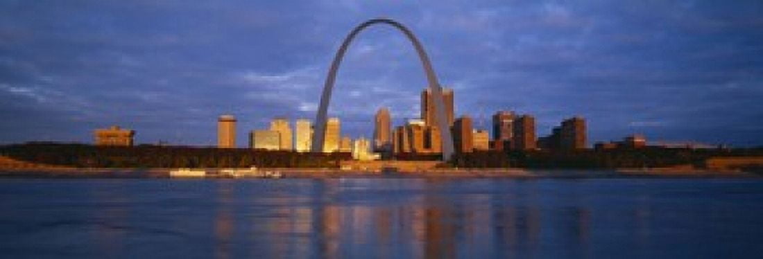 Buildings At The Waterfront Mississippi River St Louis Missouri USA Canvas Art - Panoramic Images (18 x 7)