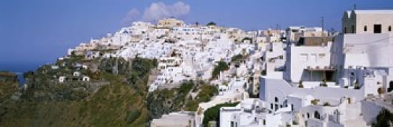 Buildings Houses Fira Santorini Greece Canvas Art - Panoramic Images (36 x 12)