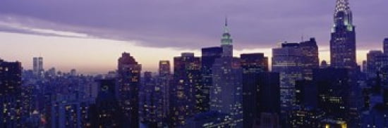 Buildings In A City Manhattan NYC New York City New York State USA Canvas Art - Panoramic Images (36 x 12)