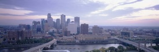 Buildings In A City Minneapolis Minnesota USA Canvas Art - Panoramic Images (36 x 12)