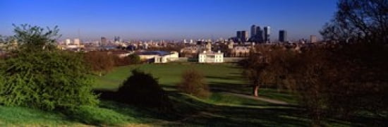 Buildings Near A Park Greenwich Park Greenwich London England United Kingdom Canvas Art - Panoramic Images (36 x 12)