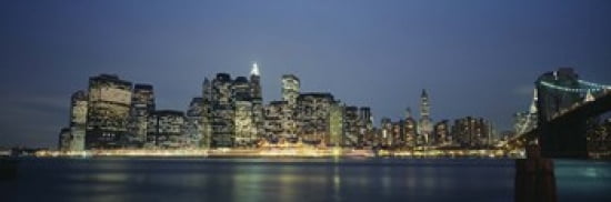 Buildings On The Waterfront NYC New York City New York State USA Canvas Art - Panoramic Images (36 x 12)