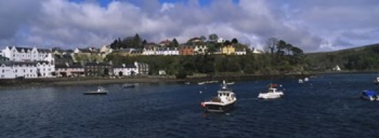 Buildings On The Waterfront Portree Isle Of Skye Scotland United Kingdom Canvas Art - Panoramic Images (36 x 13)