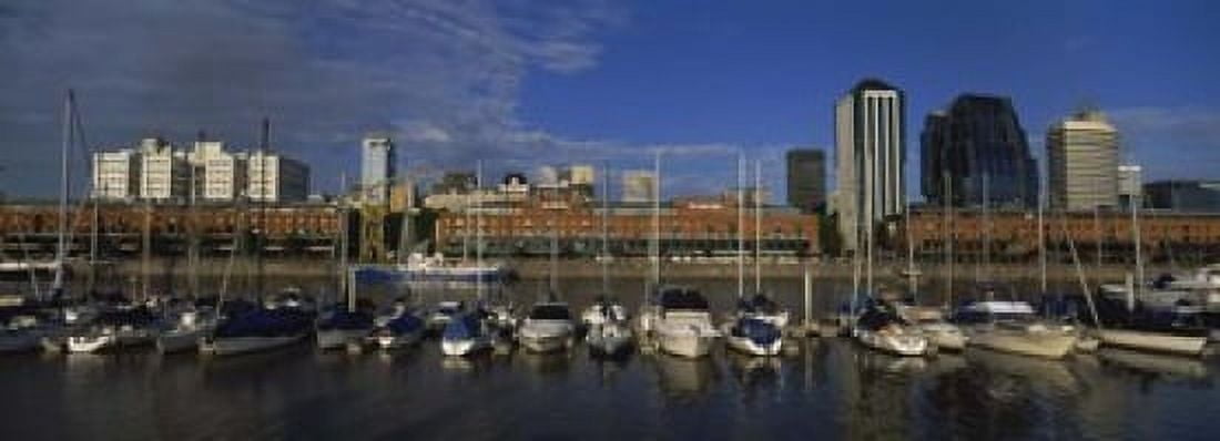 Buildings On The Waterfront Puerto Madero Buenos Aires Argentina Canvas Art - Panoramic Images (18 x 7)