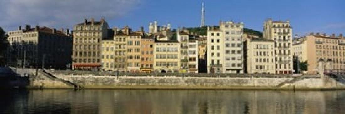 Buildings On The Waterfront Saone River Lyon France Canvas Art - Panoramic Images (18 x 6)