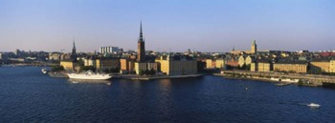 Buildings On The Waterfront Stockholm Sweden Canvas Art - Panoramic Images (18 x 7)