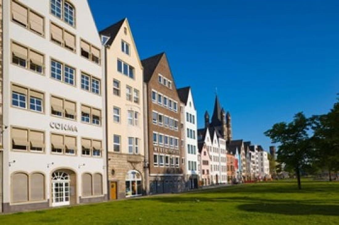 Buildings along Frankenwerft Embankment Cologne North Rhine Westphalia Germany Canvas Art - Panoramic Images (36 x 24)