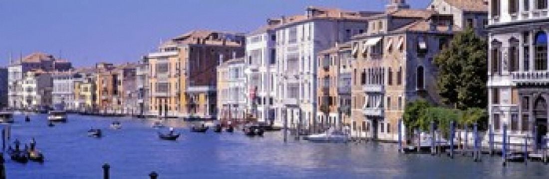 Buildings along a canal Grand Canal Venice Italy Canvas Art - Panoramic Images (18 x 6)