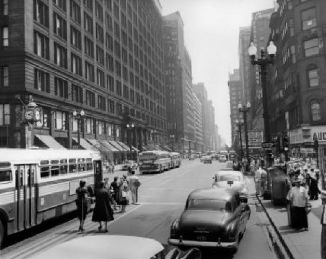 Buildings along a road Chicago Illinois USA Canvas Art - (18 x 24)