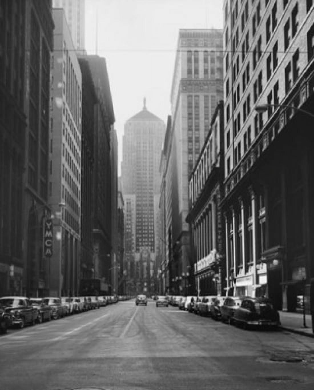 Buildings along a road Chicago Illinois USA Canvas Art - (24 x 36)