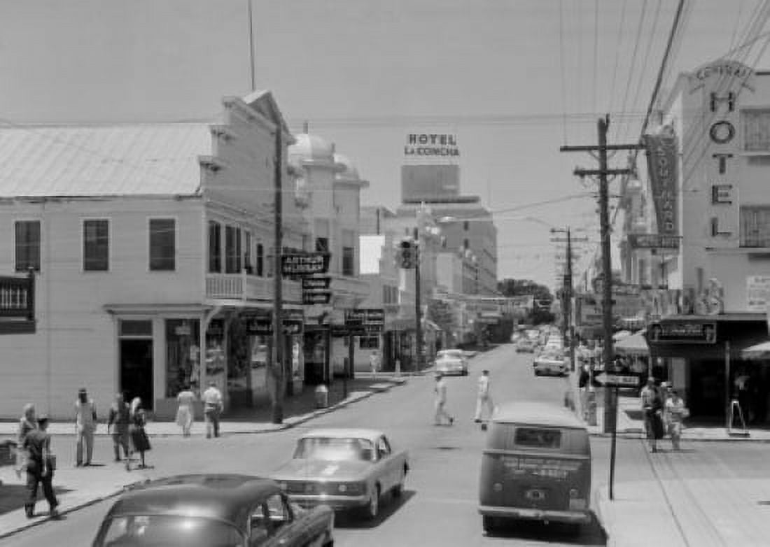 Buildings along a road Duval Street Key West Florida USA Canvas Art - (24 x 36)
