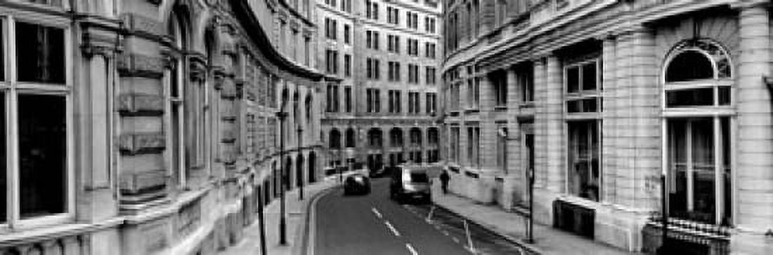 Buildings along a road London England Canvas Art - Panoramic Images (18 x 6)