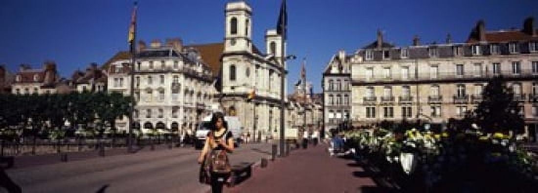 Buildings along a street Besancon Franche-Comte France Canvas Art - Panoramic Images (18 x 7)