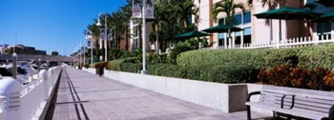 Buildings along a walkway Garrison Channel Tampa Florida USA Canvas Art - Panoramic Images (36 x 13)