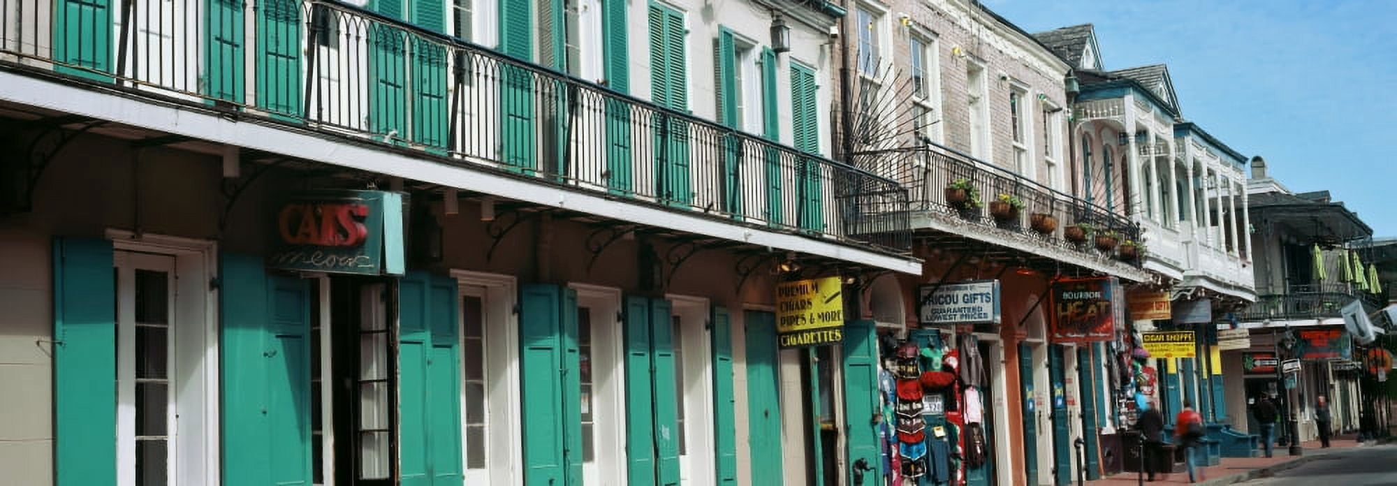 Buildings along the Bourbon Street French Quarter New Orleans Louisiana USA Canvas Art - Panoramic Images (27 x 9)