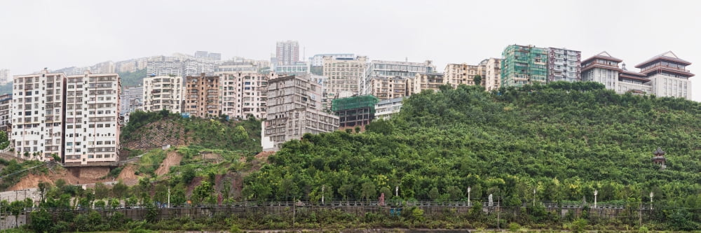 Buildings along the Yangtze River China Canvas Art - Panoramic Images (12 x 36)