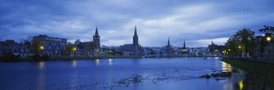 Buildings along the river Inverness Scotland Canvas Art - Panoramic Images (36 x 12)