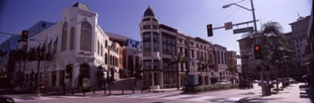 Buildings along the road Rodeo Drive Beverly Hills Los Angeles County California USA Canvas Art - Panoramic Images (18 x 6)