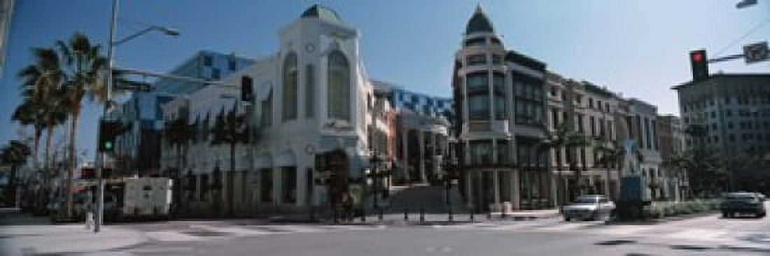 Buildings along the road Rodeo Drive Beverly Hills Los Angeles County California USA Canvas Art - Panoramic Images (18 x 6)