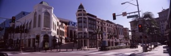 Buildings along the road Rodeo Drive Beverly Hills Los Angeles County California USA Canvas Art - Panoramic Images (36 x 12)