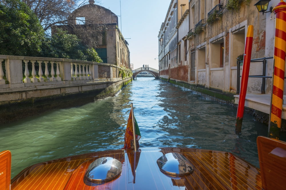 Buildings along the shoreline of a canal viewed from a boat Venice Veneto Italy Canvas Art - Mats Silvan Design Pics (19 x 12)