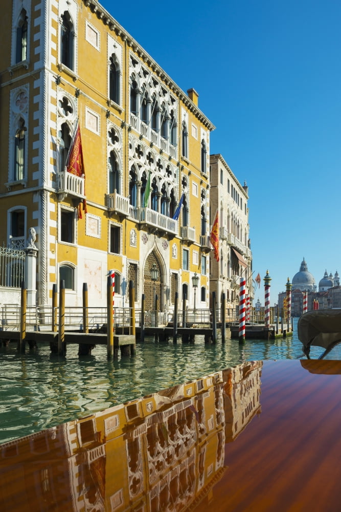 Buildings along the shoreline of the Grand Canal viewed from a boat Venice Veneto Italy Canvas Art - Mats Silvan Design Pics (12 x 19)