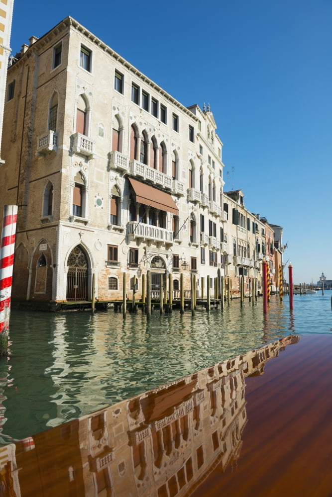 Buildings along the shoreline of the Grand Canal viewed from a boat Venice Veneto Italy Canvas Art - Mats Silvan Design Pics (12 x 19)