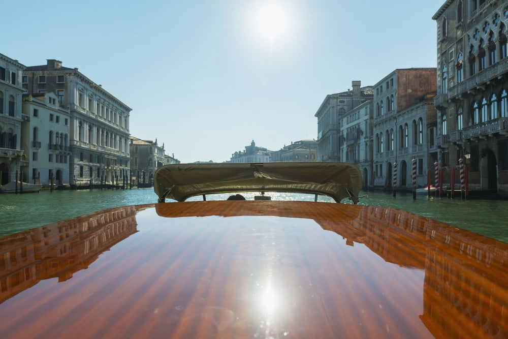 Buildings along the shoreline of the Grand Canal viewed from a boat Venice Veneto Italy Canvas Art - Mats Silvan Design Pics (19 x 12)