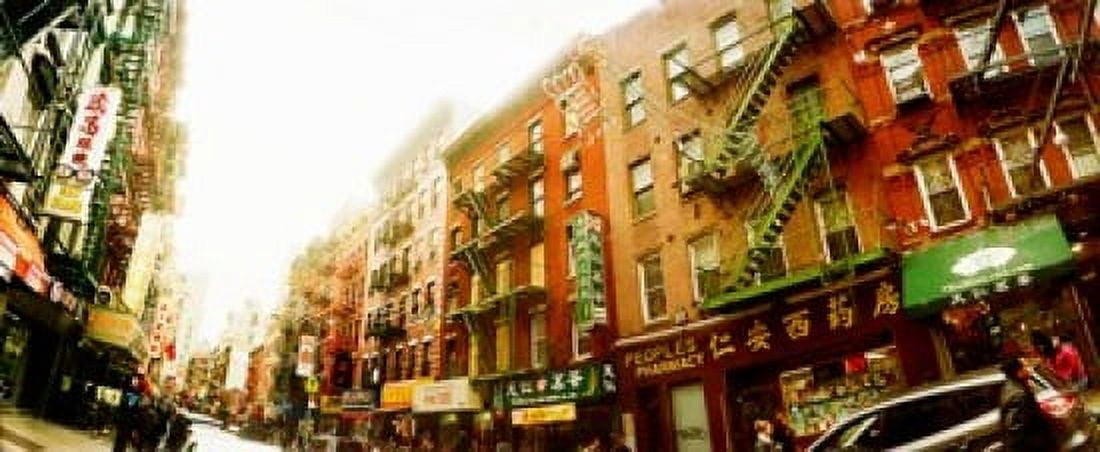 Buildings along the street Chinatown Manhattan New York City New York State USA Canvas Art - Panoramic Images (30 x 13)