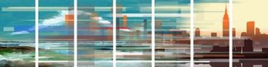 Buildings and Seascape III Canvas Art - Stuart Roy (8 x 24)