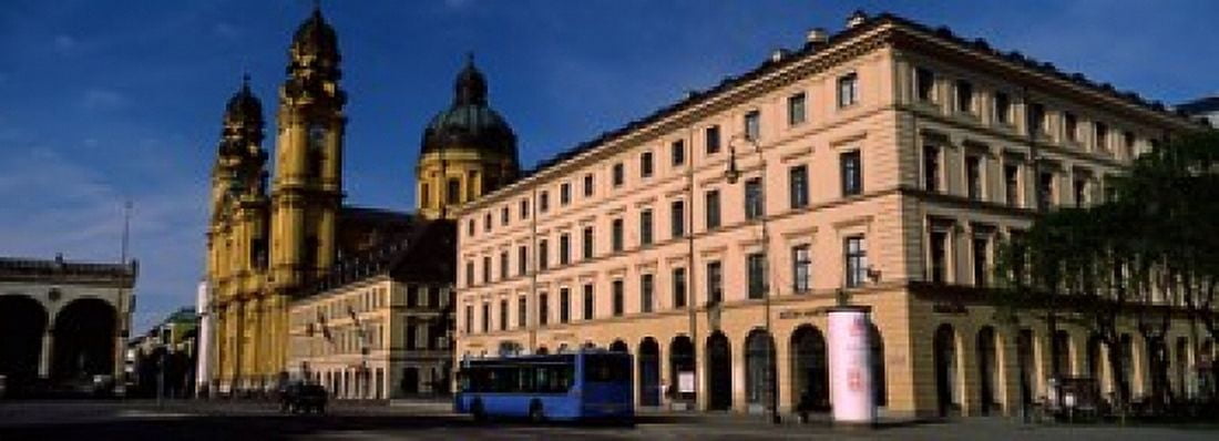 Buildings at a town square Feldherrnhalle Theatine Church Odeonsplatz Munich Bavaria Germany Canvas Art - Panoramic Images (36 x 13)