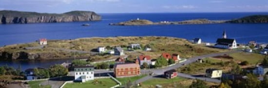Buildings at the coast Trinity Bay Trinity Newfoundland Island Newfoundland and Labrador Province Canada Canvas Art - Panoramic Images (36 x 12)