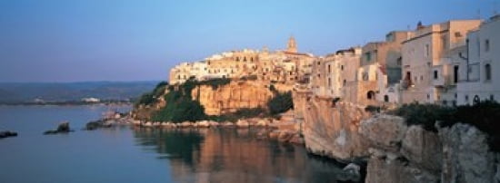 Buildings at the coast Vieste Gargano Apulia Italy Canvas Art - Panoramic Images (36 x 13)
