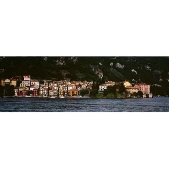 Buildings at the lakeside viewed from a ferry Varenna Lake Como Lecco Lombardy Italy Poster Print by - 36 x 12