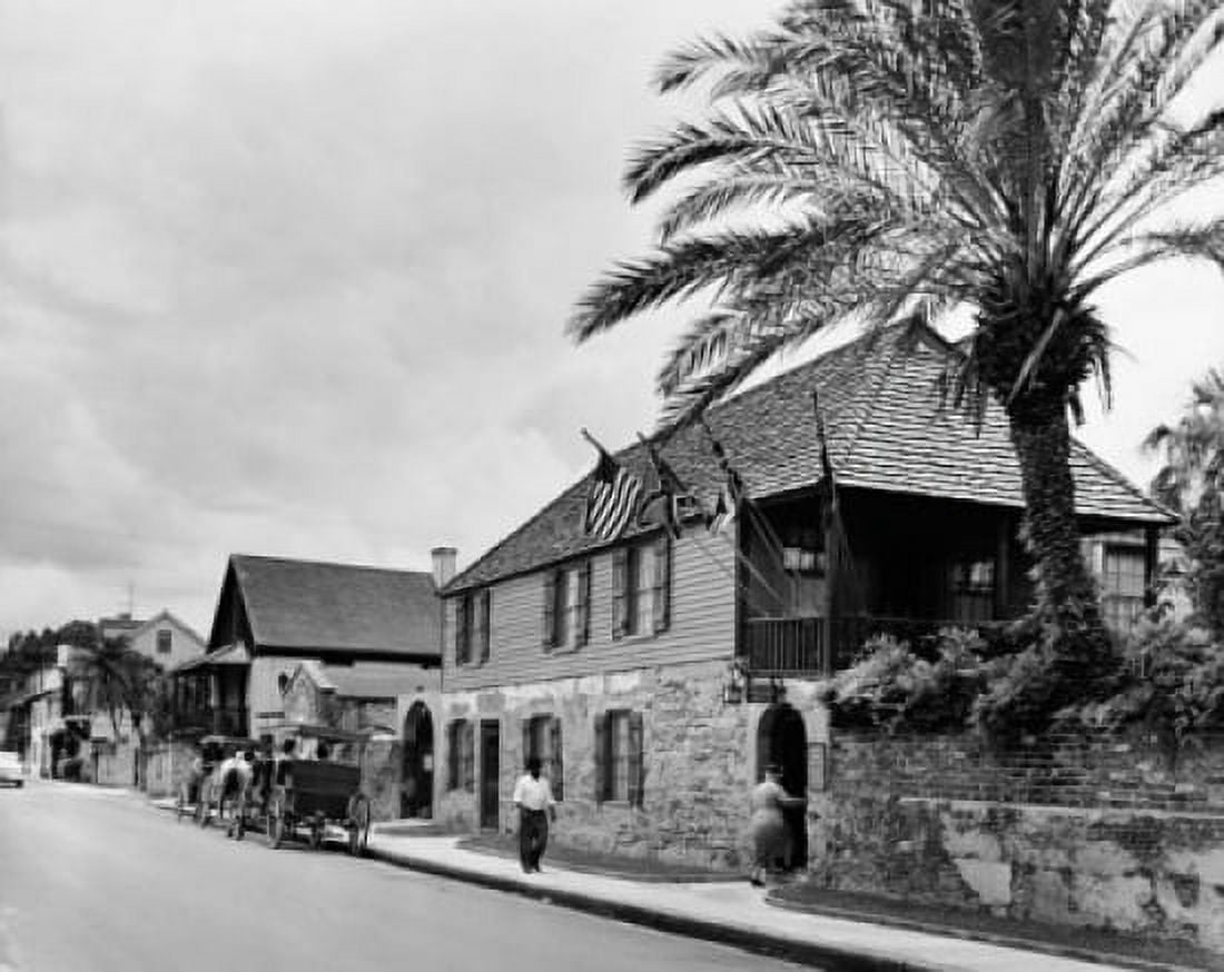Buildings at the roadside Gonzalez-Alvarez House St Augustine Florida USA Canvas Art - (18 x 24)