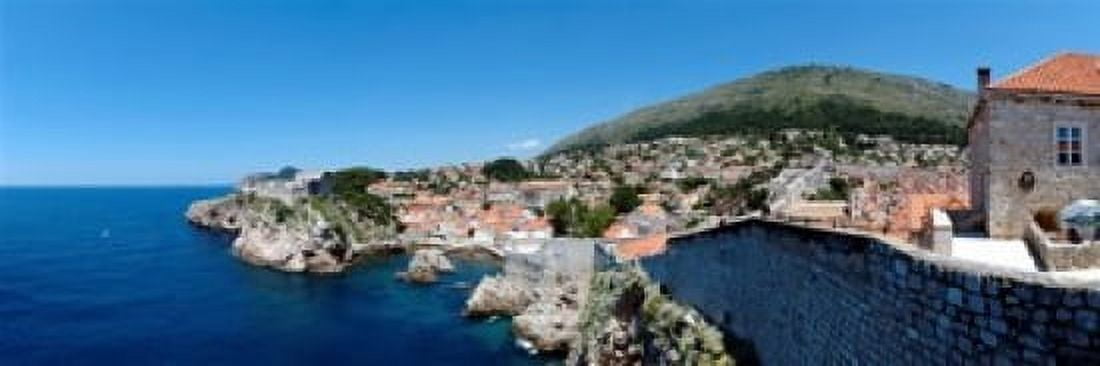 Buildings at the waterfront Adriatic Sea Lovrijenac Dubrovnik Croatia Canvas Art - Panoramic Images (18 x 7)