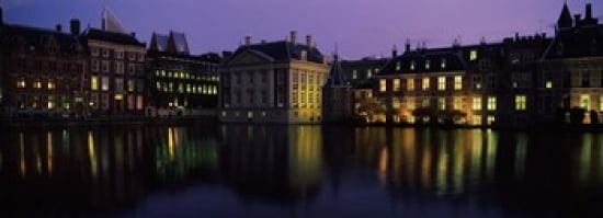 Buildings at the waterfront Binnenhof The Hague South Holland Netherlands Canvas Art - Panoramic Images (36 x 13)