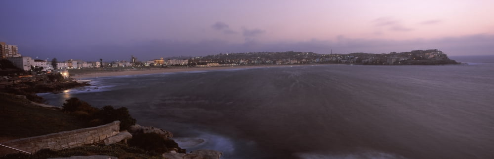 Buildings at the waterfront Bondi Beach Sydney New South Wales Australia Canvas Art - Panoramic Images (27 x 9)