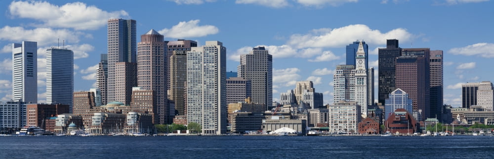 Buildings at the waterfront Boston Massachusetts USA Canvas Art - Panoramic Images (27 x 9)