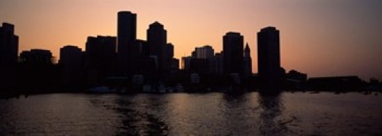 Buildings at the waterfront Boston Suffolk County Massachusetts USA Canvas Art - Panoramic Images (36 x 13)