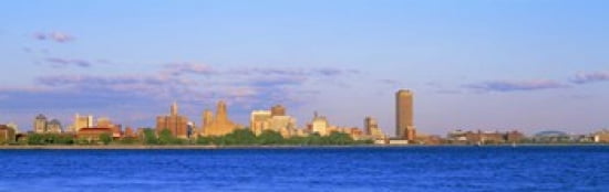 Buildings at the waterfront Buffalo Niagara River Erie County New York State USA Canvas Art - Panoramic Images (36 x 12)