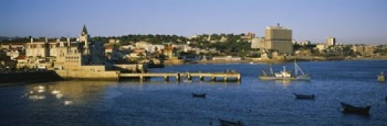Buildings at the waterfront Cascais Lisbon Portugal Canvas Art - Panoramic Images (36 x 12)
